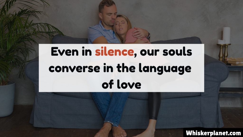 Even in silence, our souls converse in the language of love