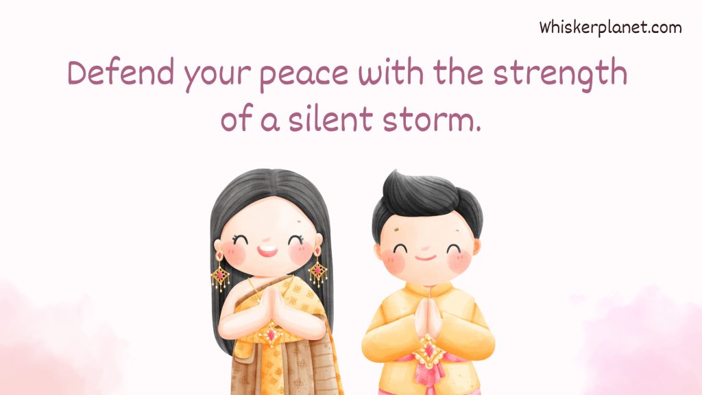 Defend your peace with the strength of a silent storm.