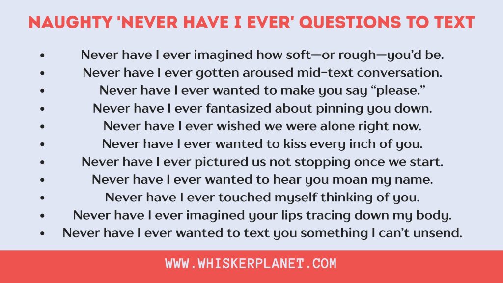 Naughty 'Never Have I Ever' Questions To Text