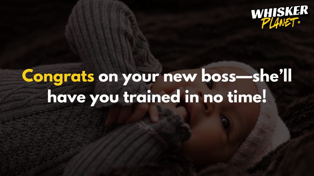 Congrats on your new boss—she’ll have you trained in no time!